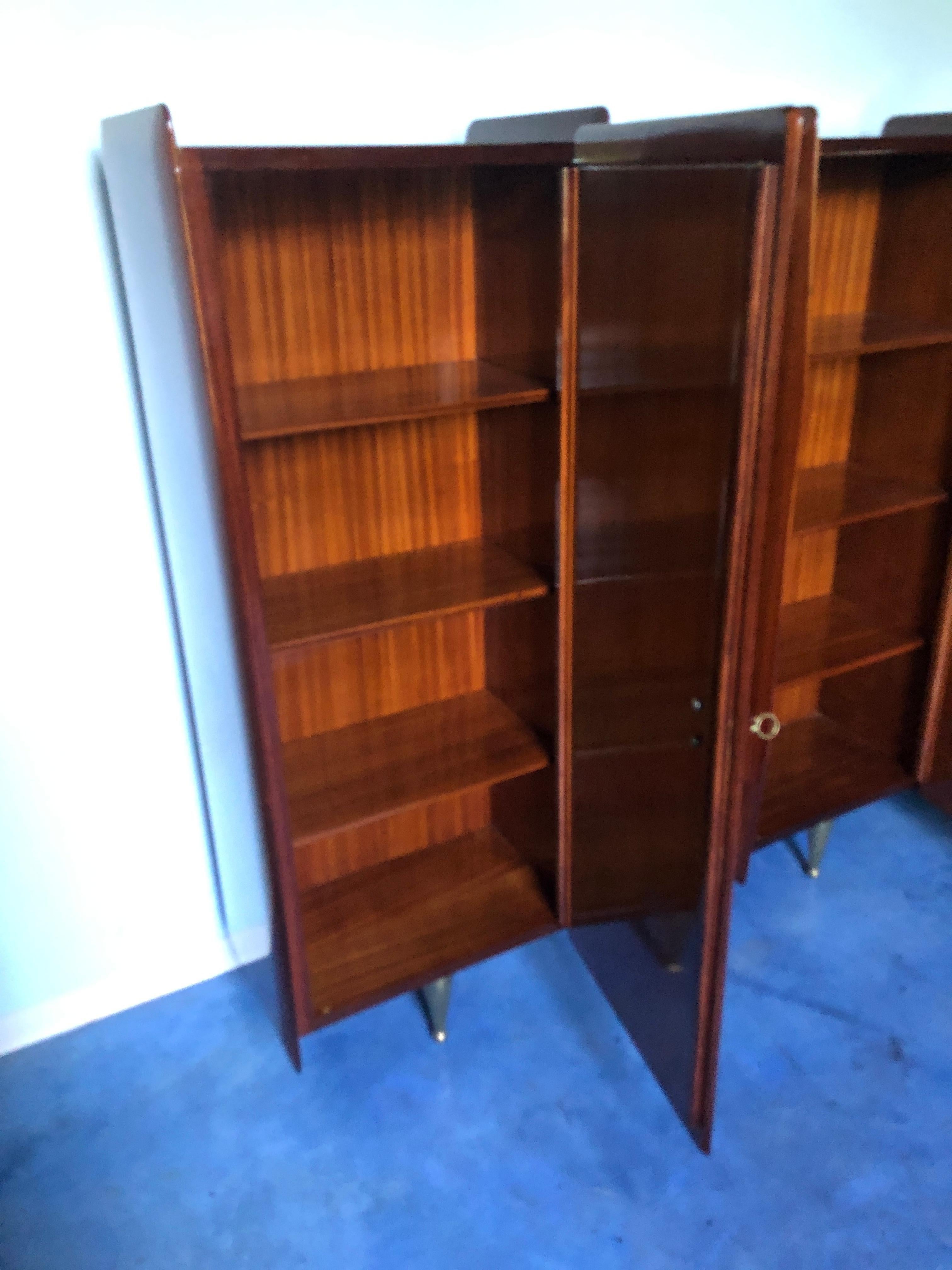 Italian Midcentury Teakwood Sideboard or Bookcase by Vittorio Dassi, 1950s 13