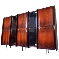 Italian Midcentury Teakwood Sideboard or Bookcase by Vittorio Dassi, 1950s