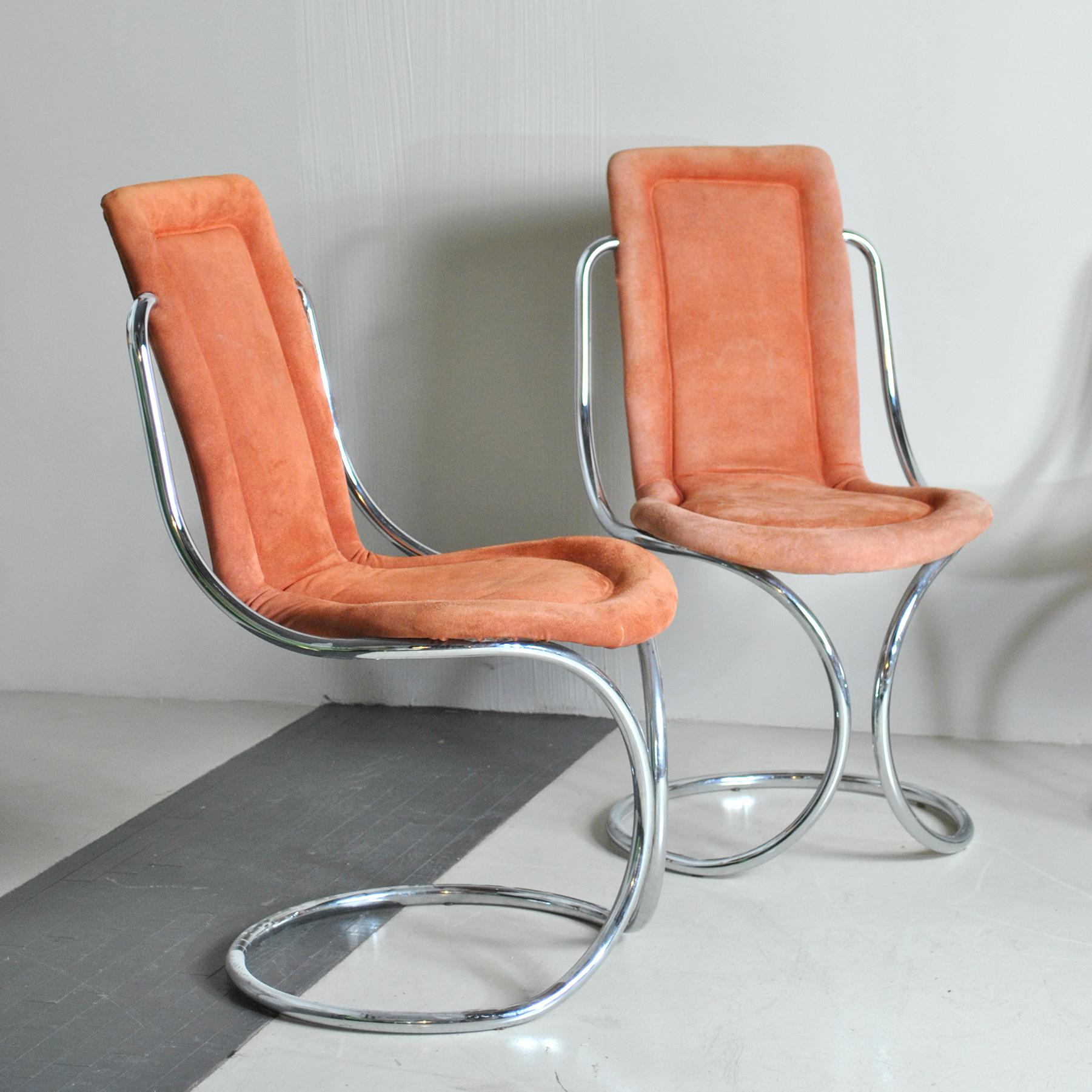 Steel Italian Midcentury Tecnosalotto Chairs 70's