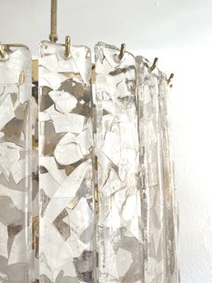 Italian Mid-Century "Terrazzo" White Murano Glass Spiral Chandelier, 1980s