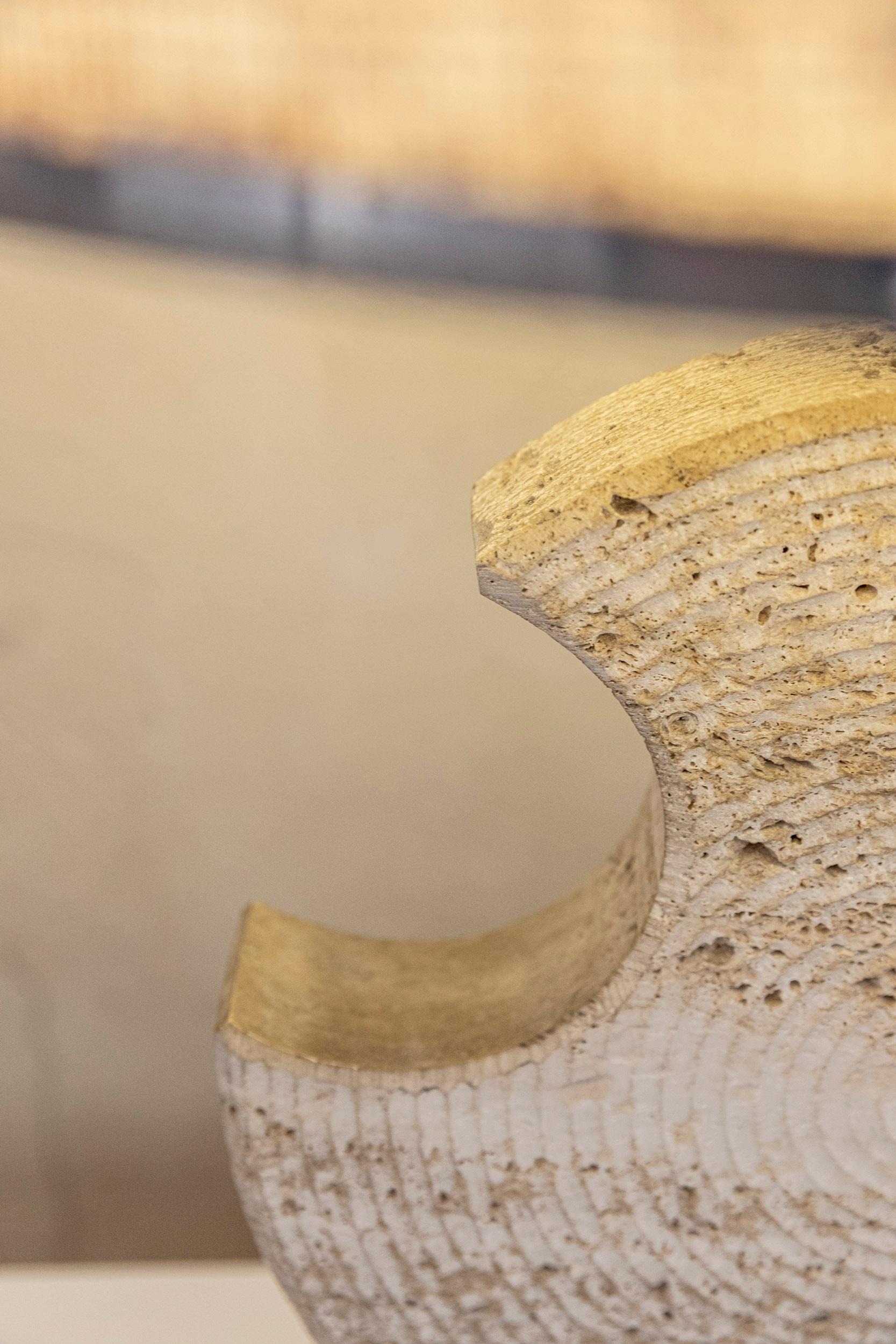 Italian Midcentury Travertine Table Lamp 7
