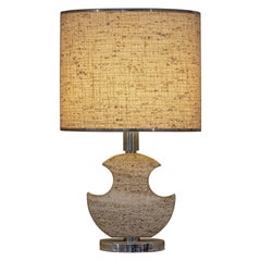 Italian Midcentury Travertine Table Lamp