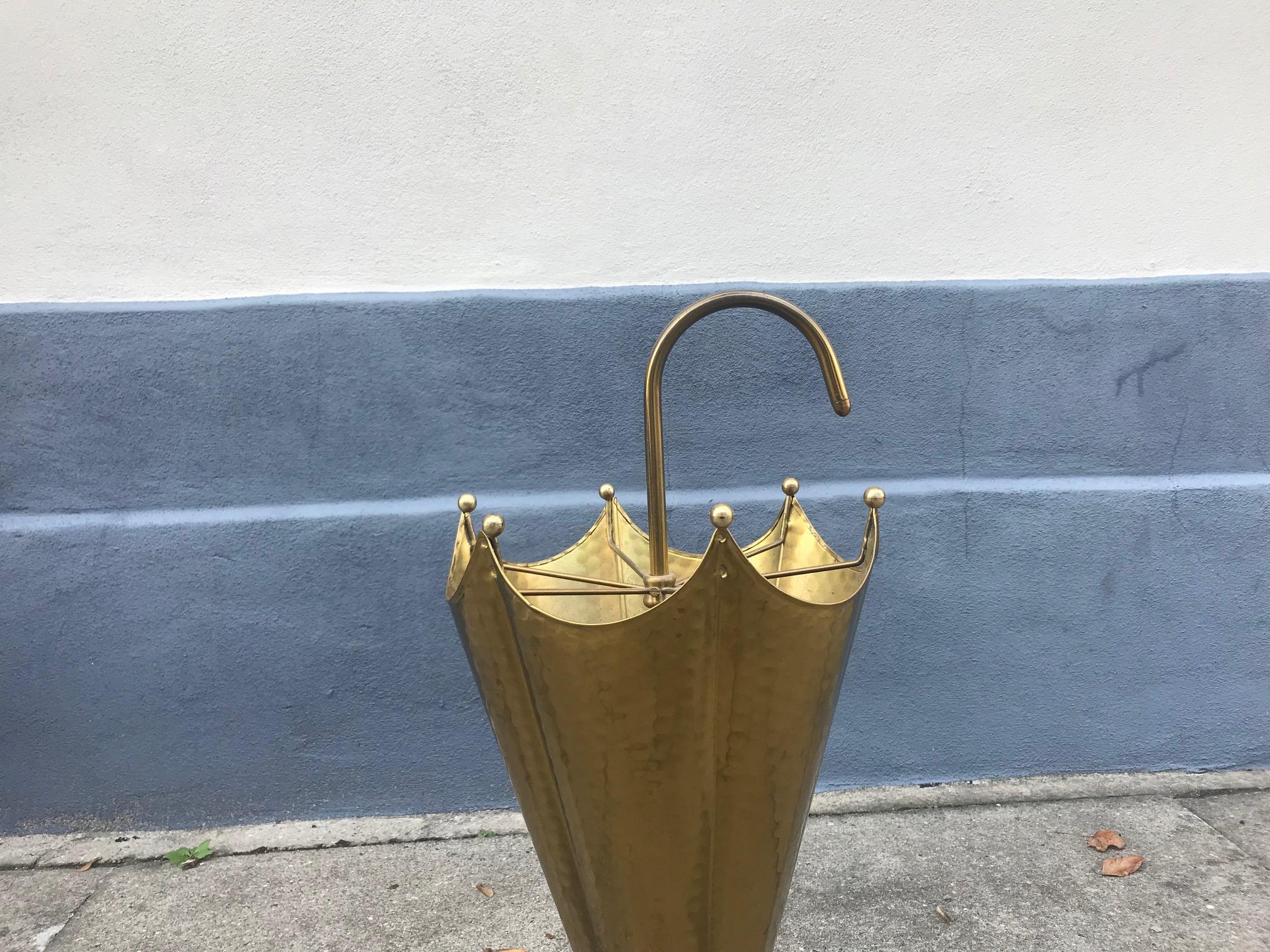 Mid-Century Modern Italian Midcentury Umbrella Stand in Brass, 1950s