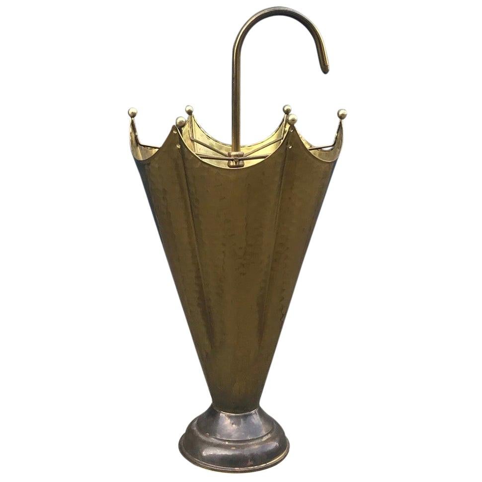 Italian Midcentury Umbrella Stand in Brass, 1950s