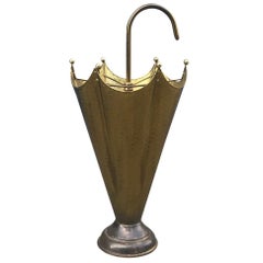 Italian Midcentury Umbrella Stand in Brass, 1950s