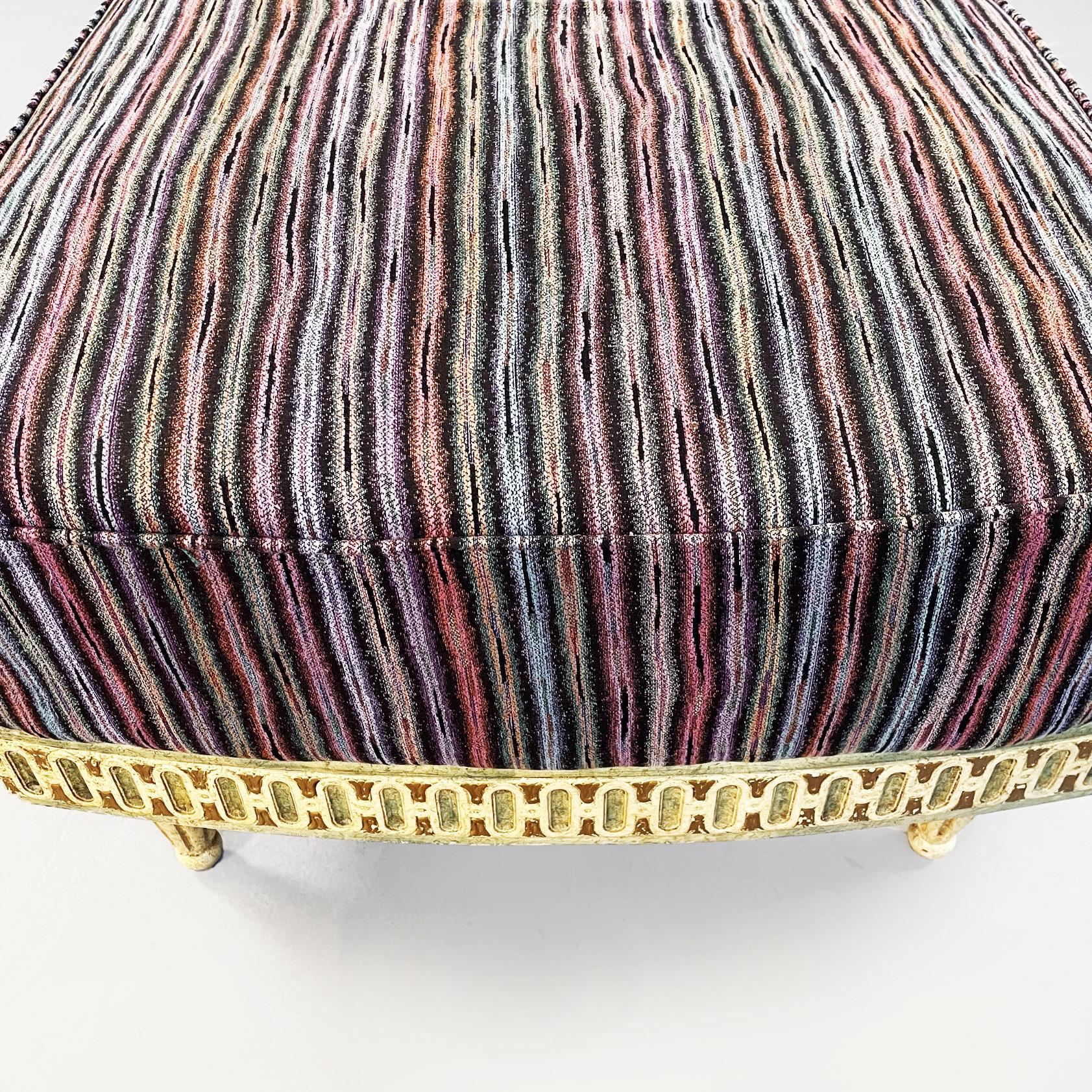 Italian Midcentury Venetian Style Chaise Longue with Missoni Striped Fabric, 1950 For Sale 6