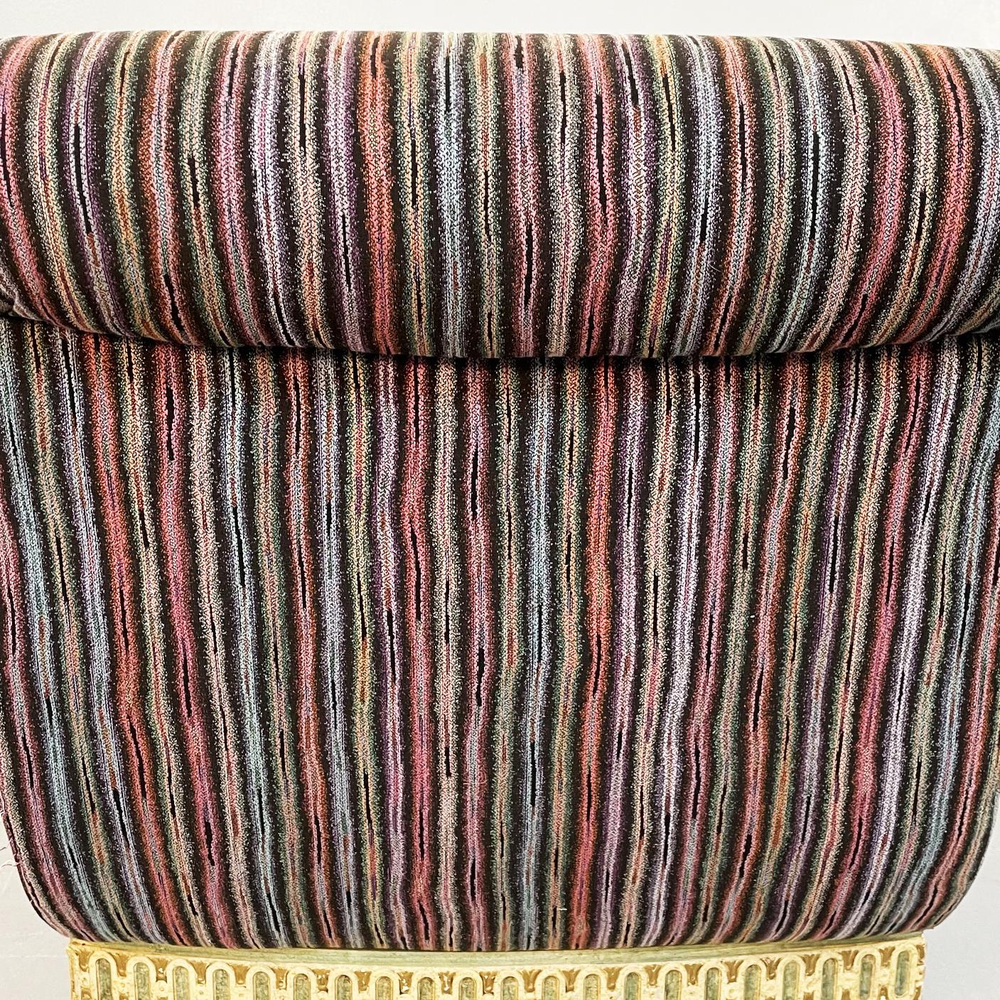 Italian Midcentury Venetian Style Chaise Longue with Missoni Striped Fabric, 1950 For Sale 8