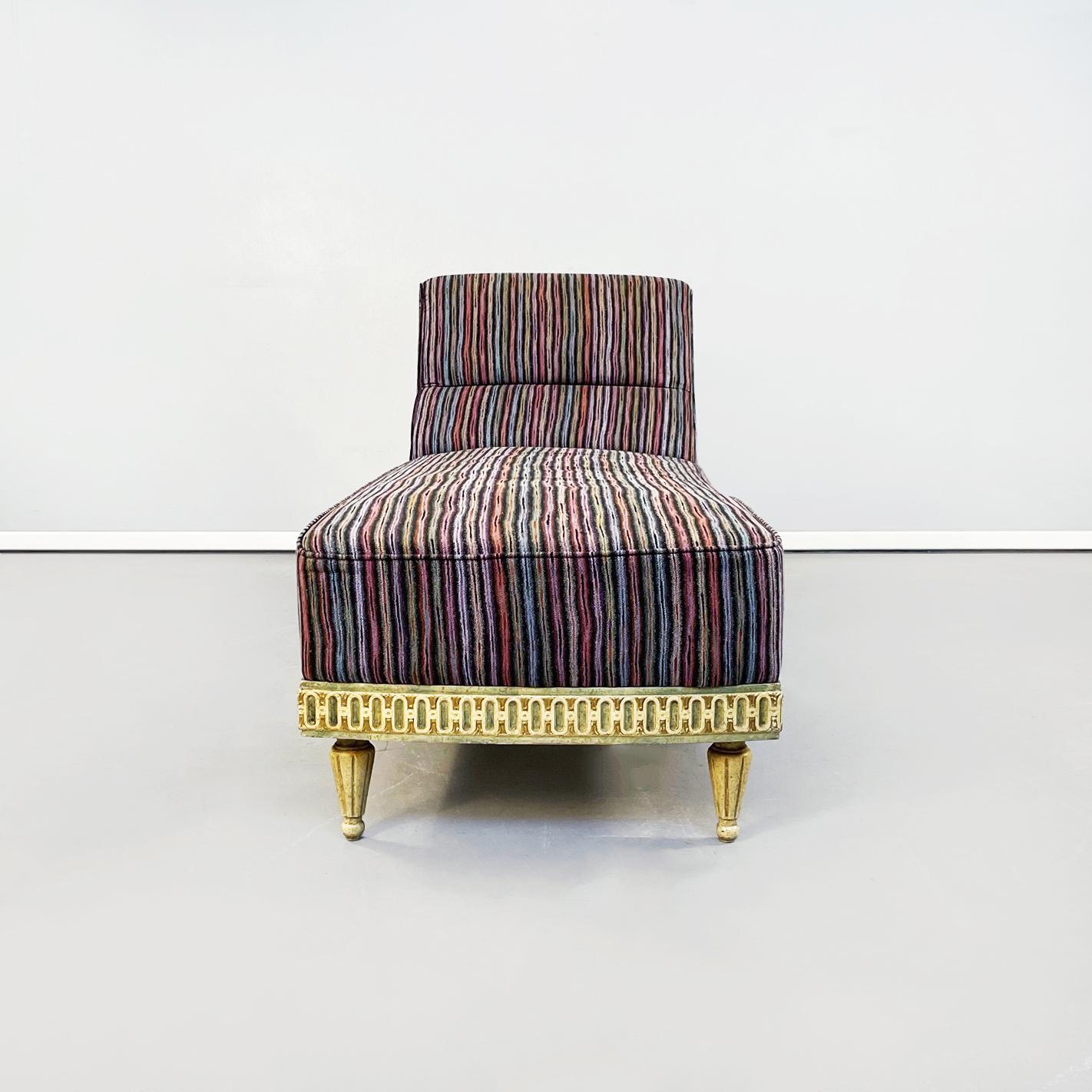 Mid-Century Modern Italian Midcentury Venetian Style Chaise Longue with Missoni Striped Fabric, 1950 For Sale