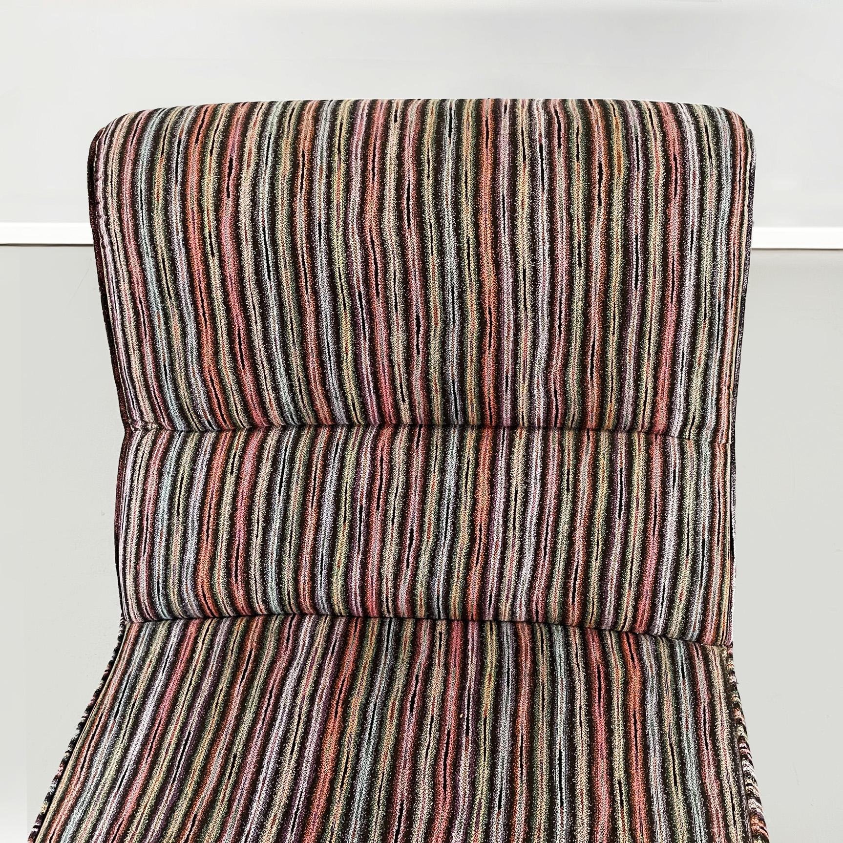 Italian Midcentury Venetian Style Chaise Longue with Missoni Striped Fabric, 1950 For Sale 1