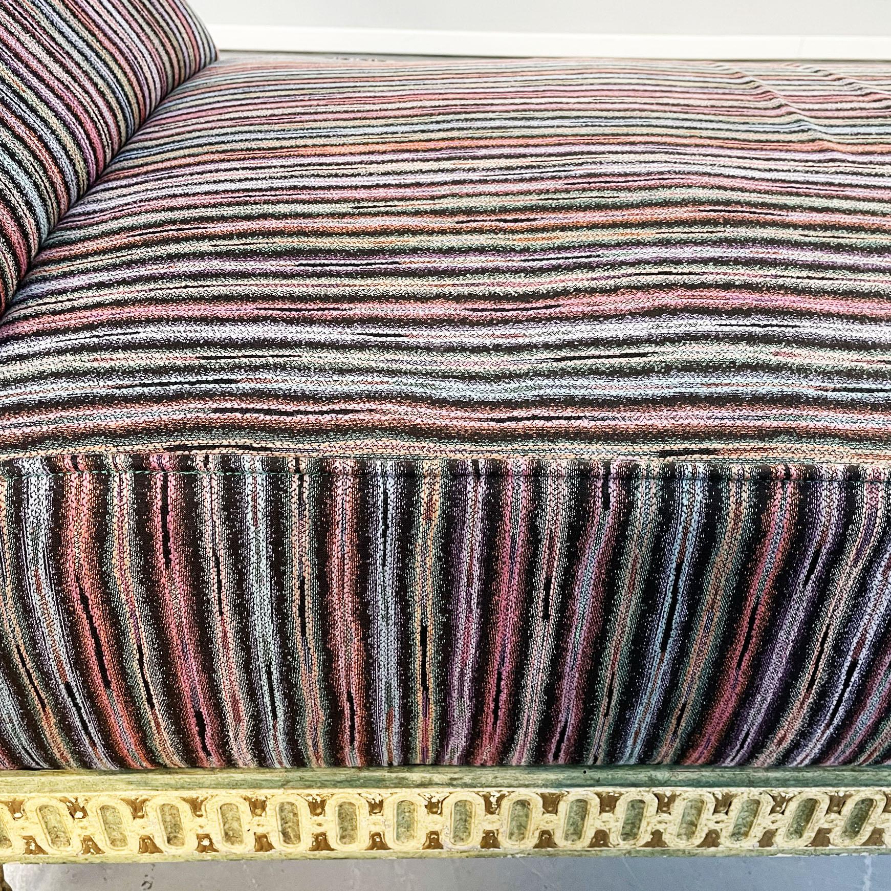 Italian Midcentury Venetian Style Chaise Longue with Missoni Striped Fabric, 1950 For Sale 4