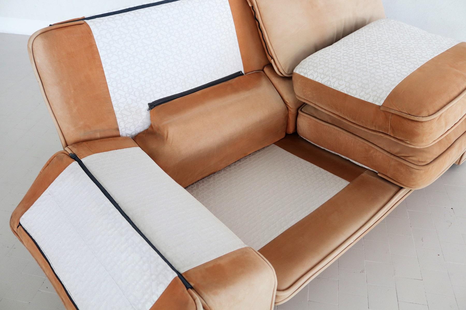 Italian Midcentury Vintage Nappa Leather Sofa by Ferruccio Brunati, 1970s 5