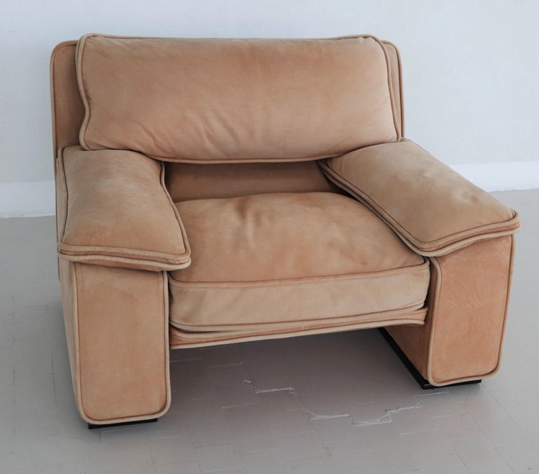 Italian Midcentury Vintage Nappa Leather Sofa by Ferruccio Brunati, 1970s For Sale 7