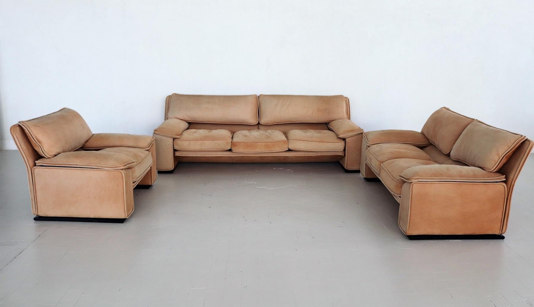 Mid-Century Modern Italian Midcentury Vintage Nappa Leather Sofa by Ferruccio Brunati, 1970s