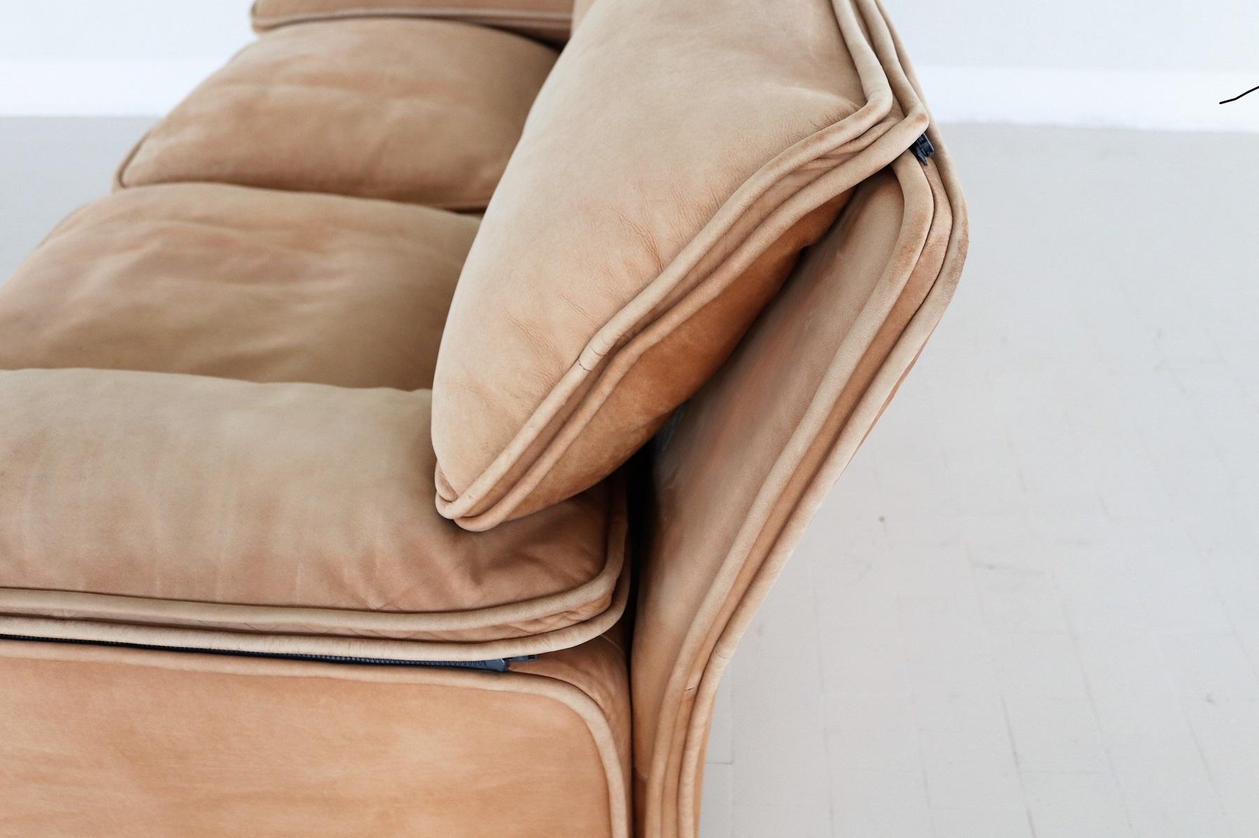 Mid-Century Modern Italian Midcentury Vintage Nappa Leather Sofa by Ferruccio Brunati, 1970s