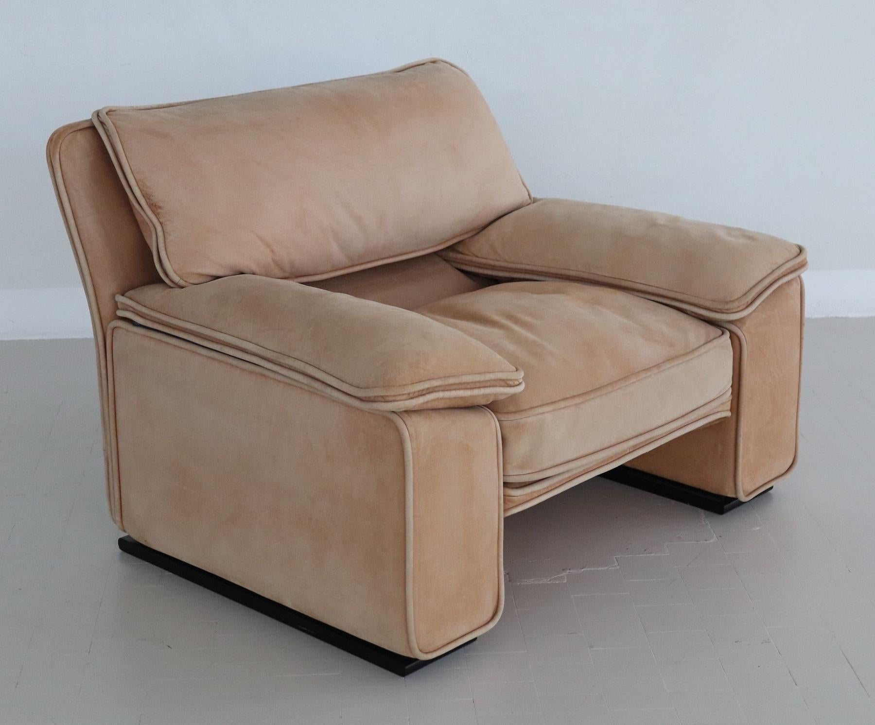 Italian Midcentury Vintage Nappa Leather Sofa by Ferruccio Brunati, 1970s In Good Condition In Morazzone, Varese