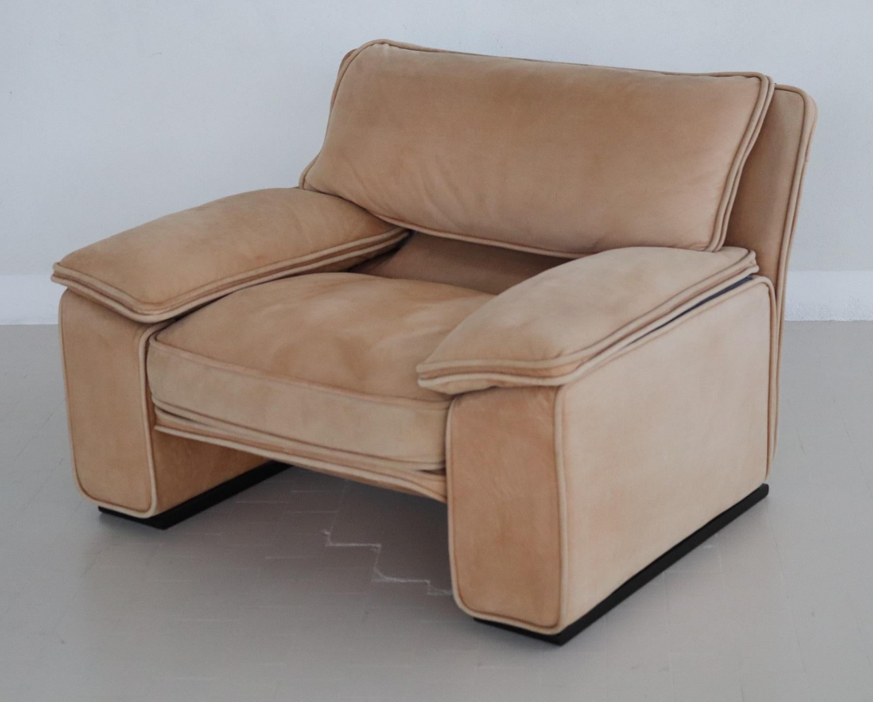 Late 20th Century Italian Midcentury Vintage Nappa Leather Sofa by Ferruccio Brunati, 1970s