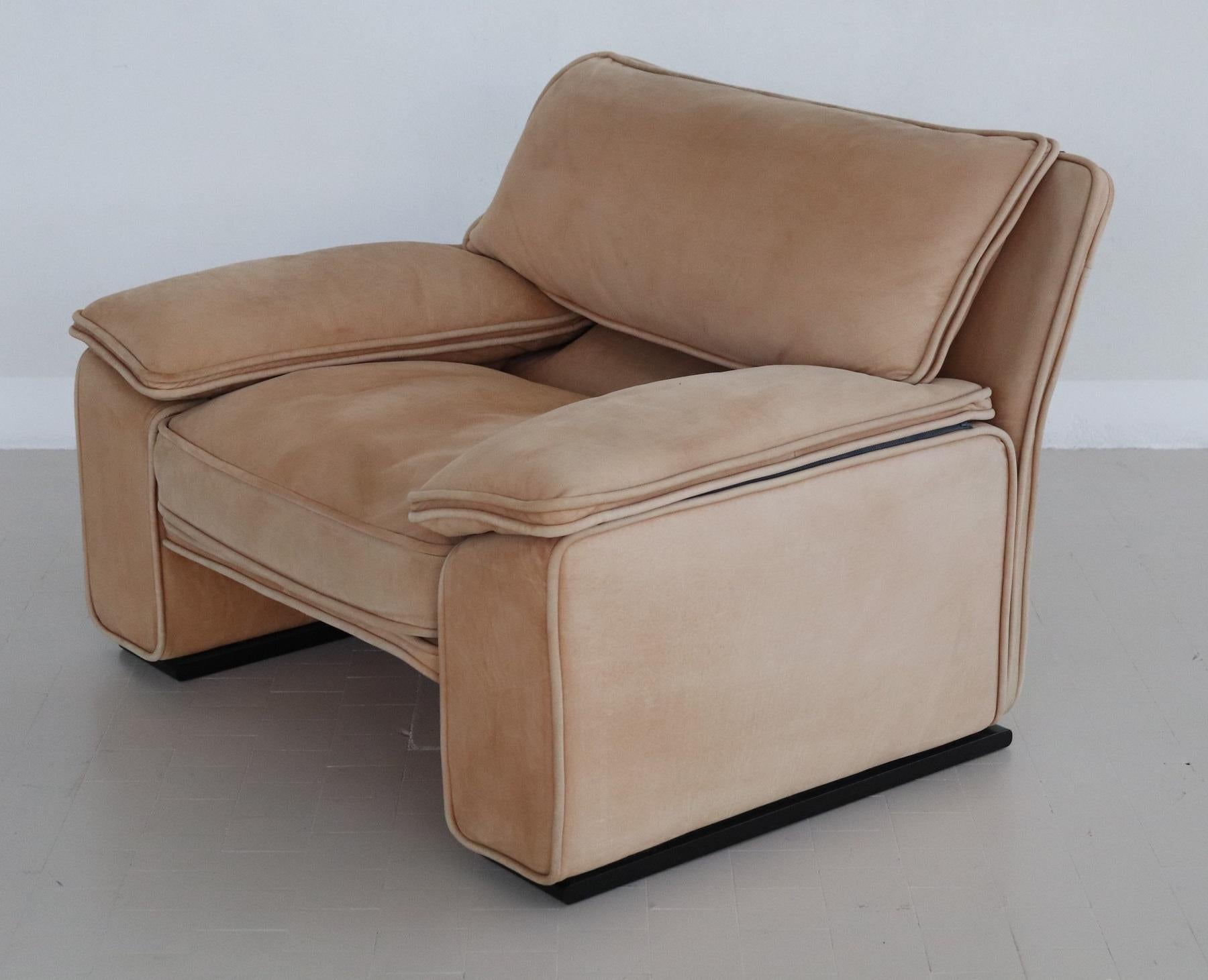 Italian Midcentury Vintage Nappa Leather Sofa by Ferruccio Brunati, 1970s 1