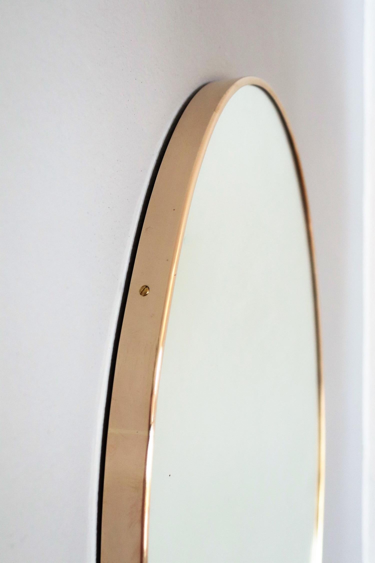 Italian Regency Wall Mirror with Brass Frame, 1970s 5