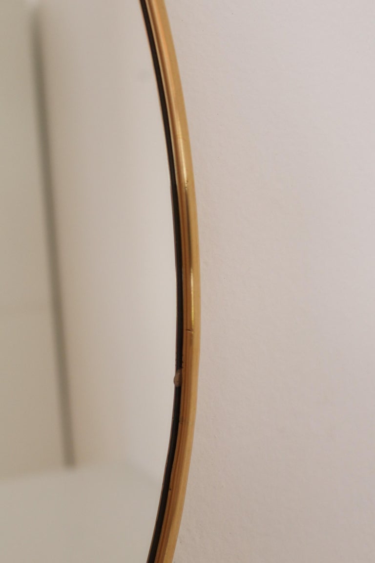 Italian Midcentury Wall Mirror with Brass Frame, 1950s 5