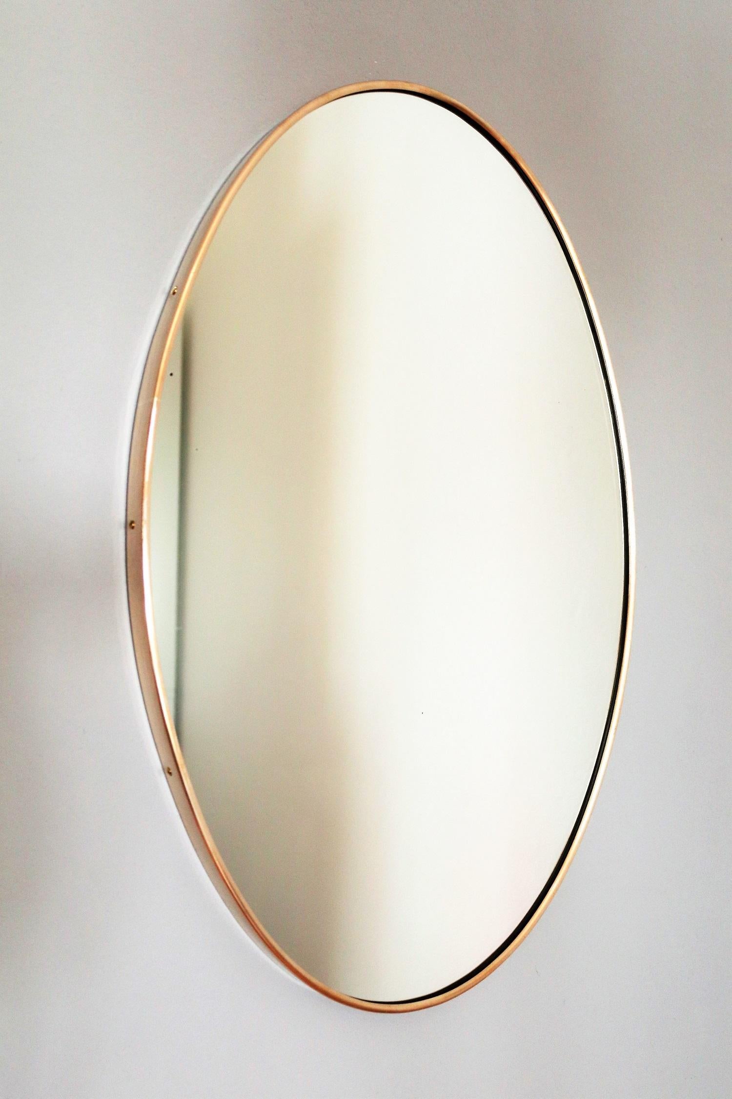 Italian Regency Wall Mirror with Brass Frame, 1970s 1
