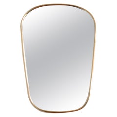 Italian Midcentury Wall Mirror with Brass Frame, 1950s