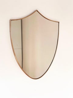 Italian Midcentury Wall Mirror with Brass Frame, 1970s