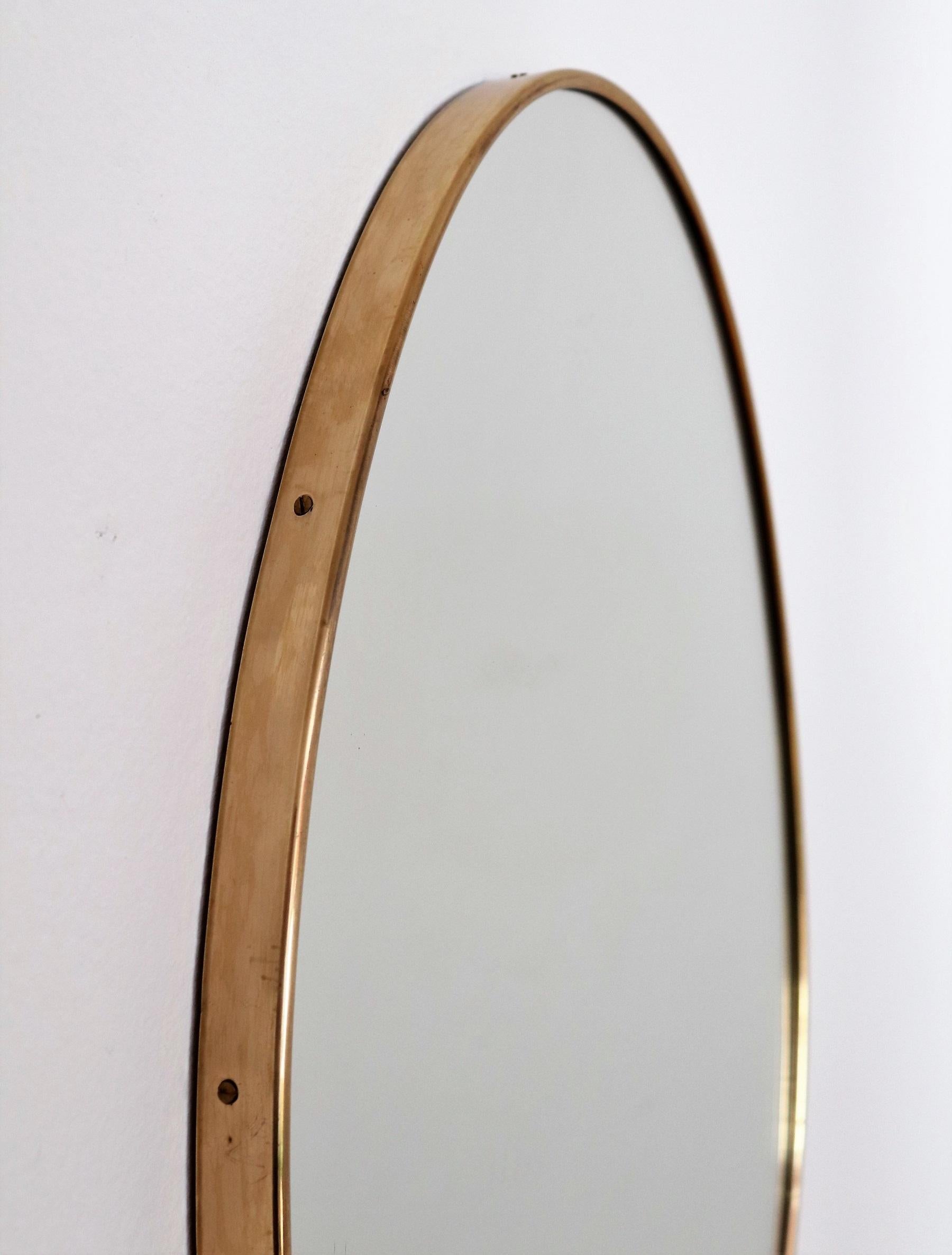 Mid-Century Modern Italian Midcentury Wall Mirror with Original Brass Frame, 1950s