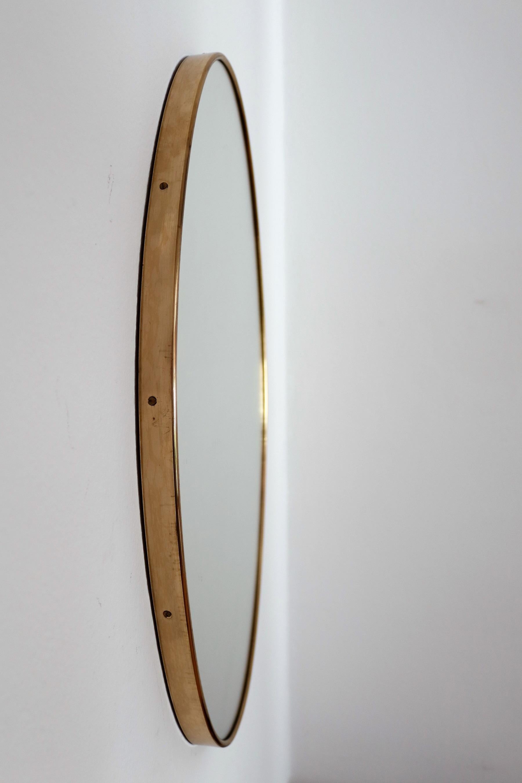 Italian Midcentury Wall Mirror with Original Brass Frame, 1950s 3