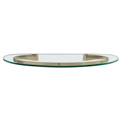 Italian Midcentury Wall-Mounted Glass and Brass Console Table by Fontana Arte