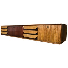 Italian Mid-Century Wall Mounted Sideboard with Drawers by Vittorio Dassi, 1950s