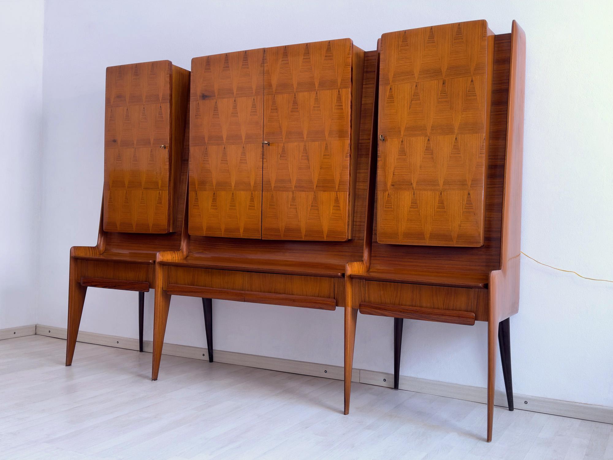 Mid-Century Modern Italian Mid-Century Sideboard with Dry Bar by La Permanente Mobili Cantù, 1950s