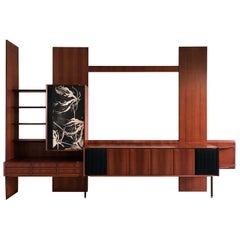 Vintage Italian Midcentury Wall Unit or Bookcase by Vittorio Dassi, 1950s