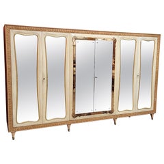 Italian Midcentury Wardrobe in Parchment by Pier Luigi Colli, 1950s