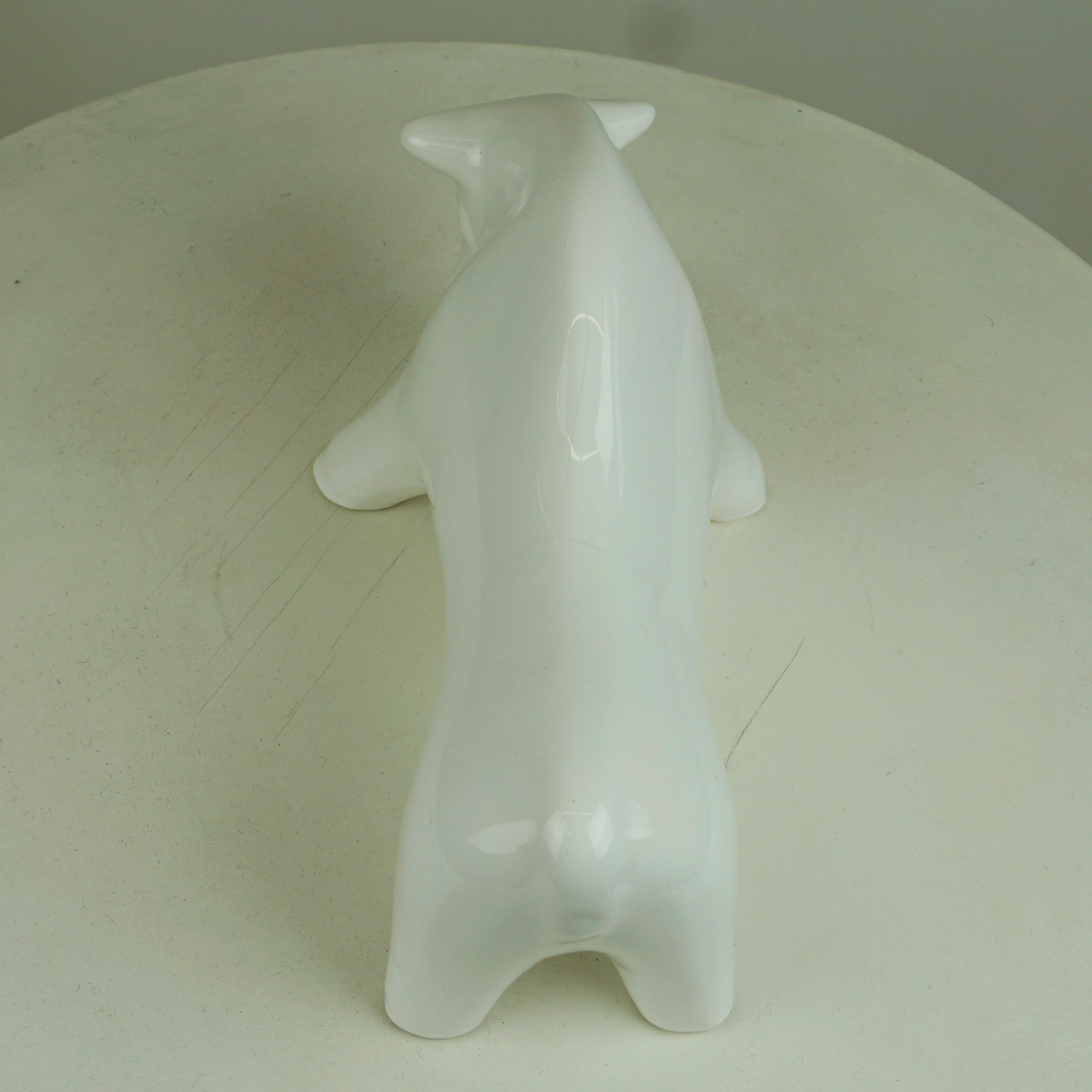 Mid-Century Modern Italian Midcentury White Glazed Bull Designed by Aldo Londi for Bitossi
