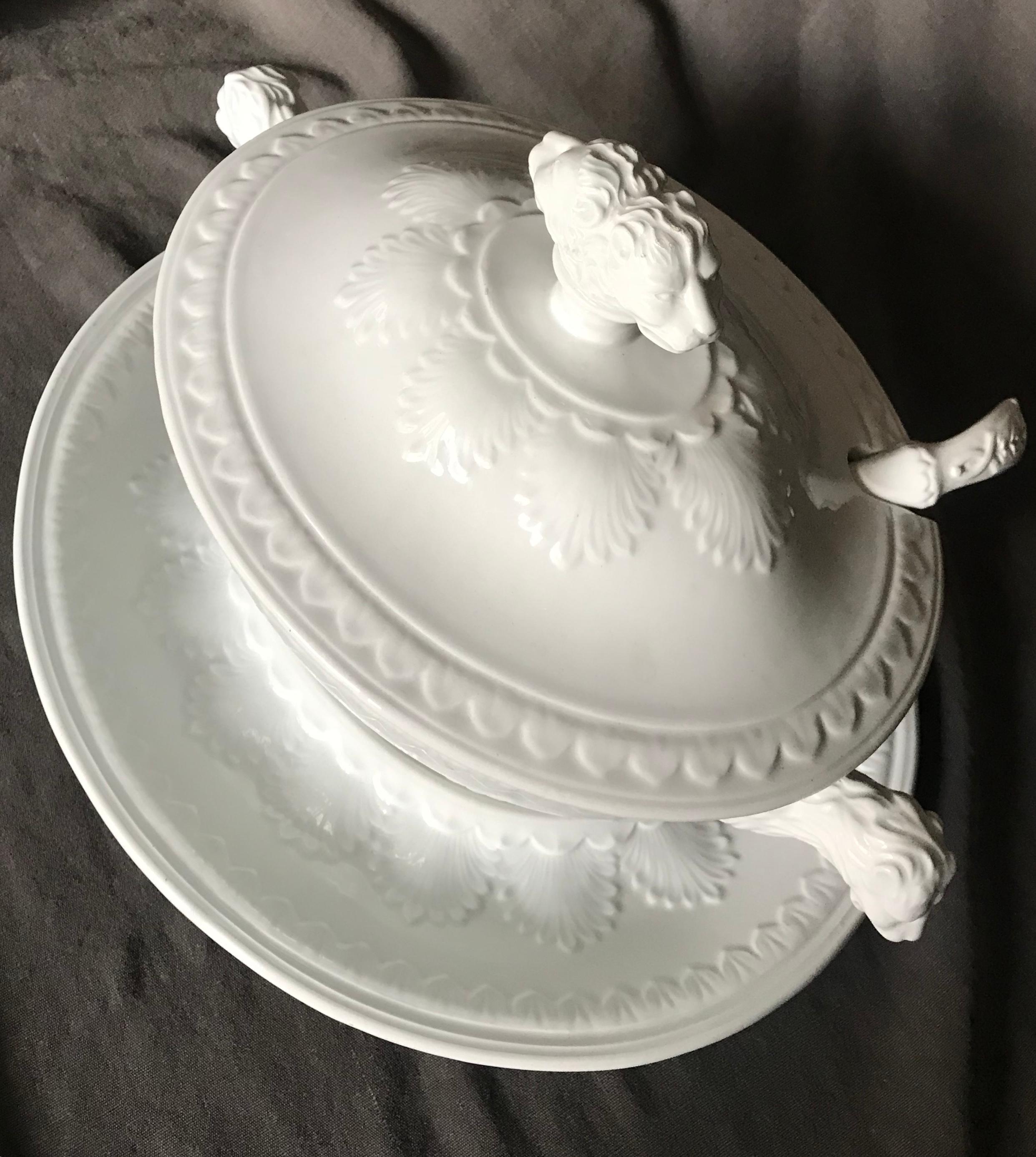 large soup tureen with lid and ladle