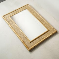 Italian Mid-Century Wicker Mirror from the 60's