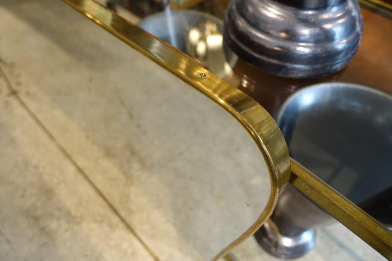 20th Century Italian Midcentury Wide Brass Mirror