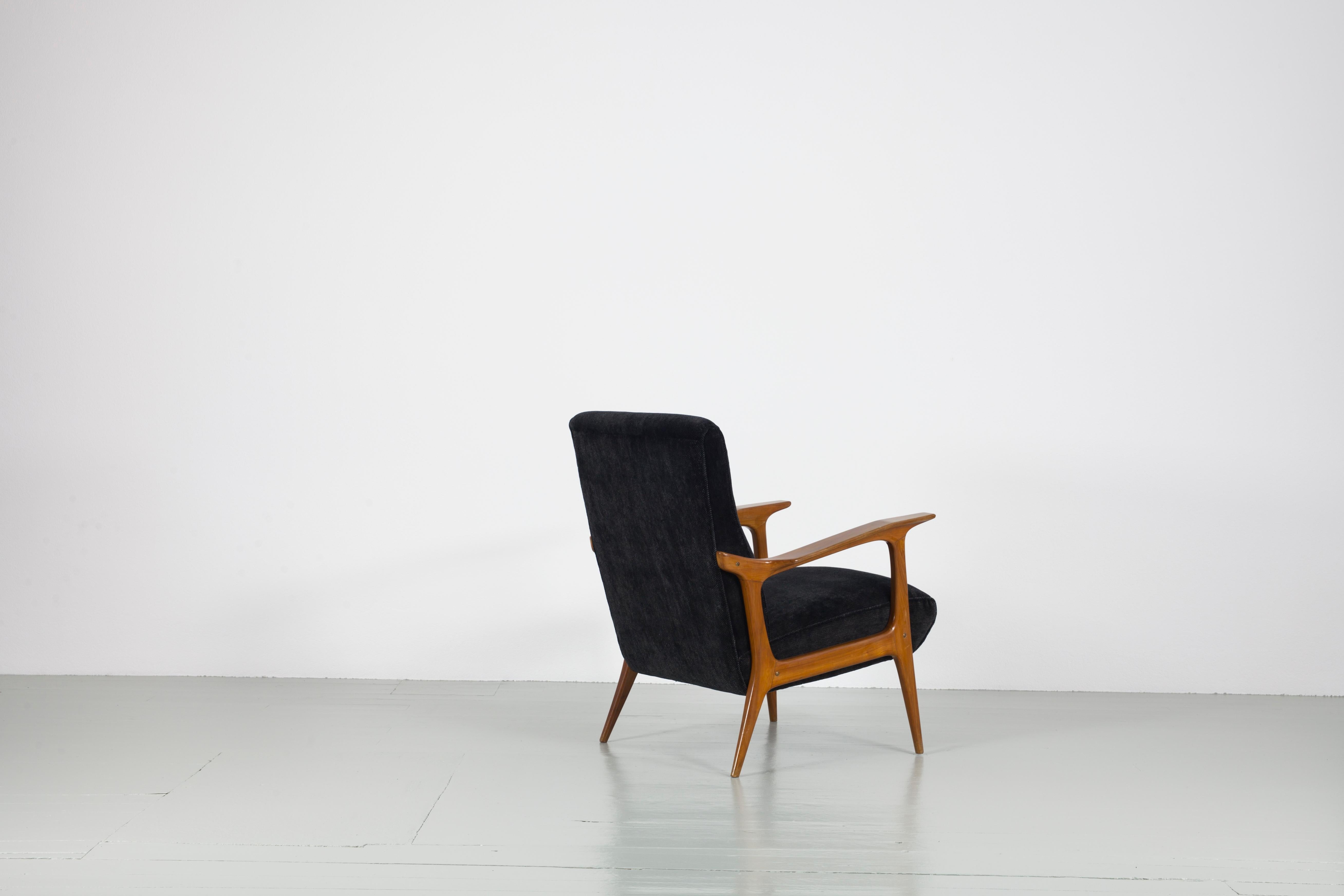 Mid-Century Modern Italian Midcentury Wooden Accent Chair