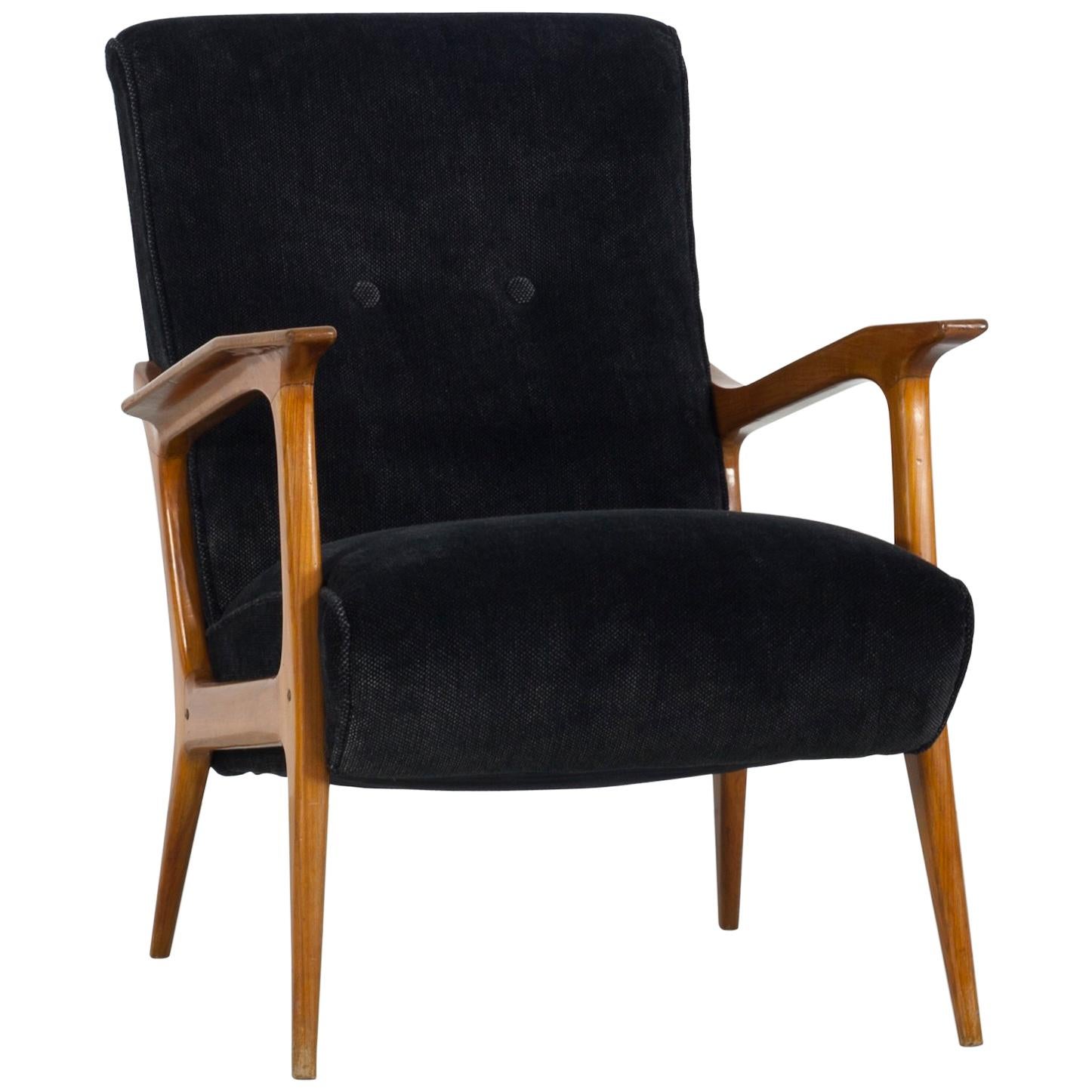 Italian Midcentury Wooden Accent Chair
