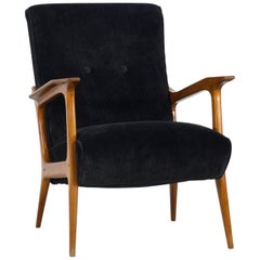 Italian Midcentury Wooden Accent Chair