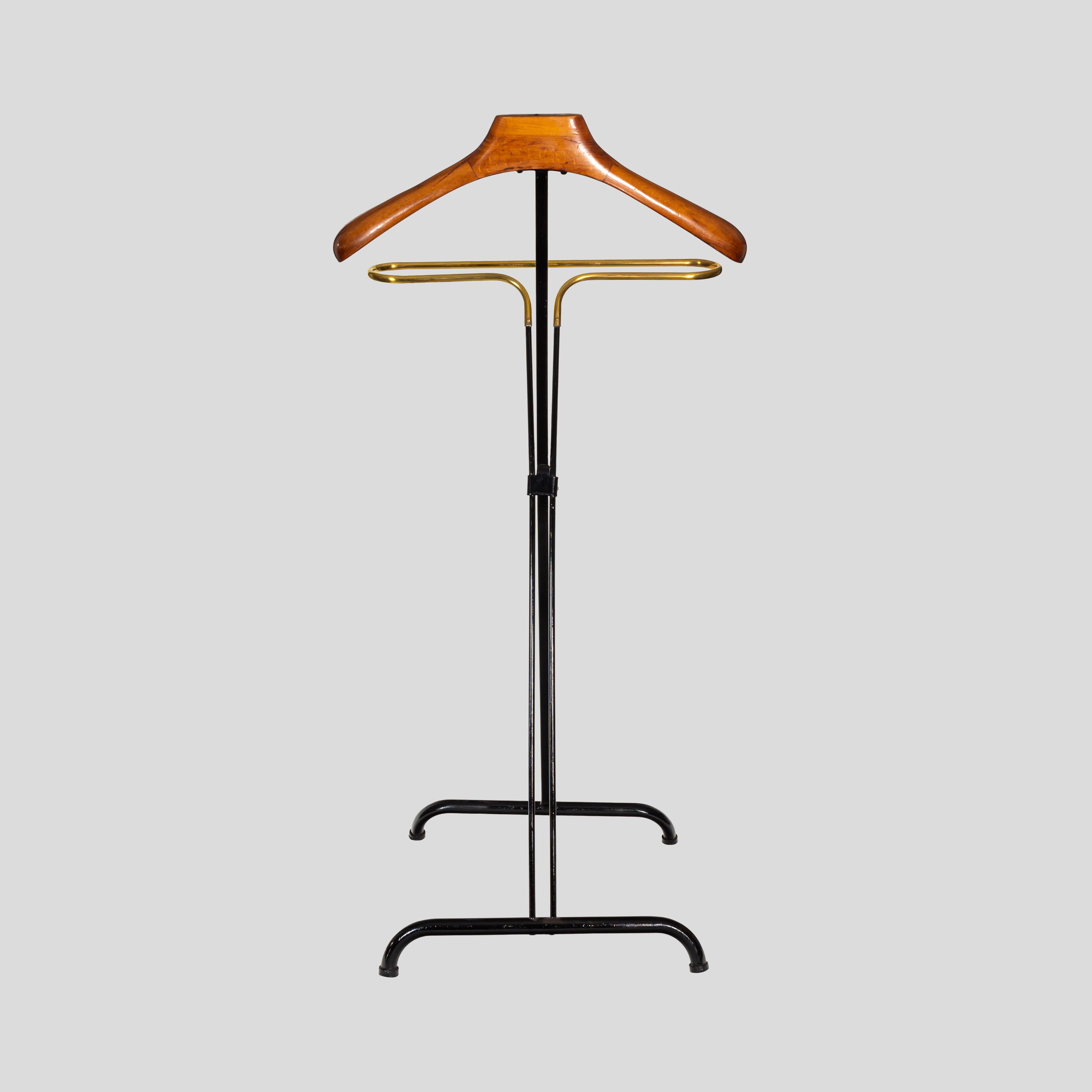 Valet de chambre pliant en bois et métal du milieu du siècle dernier par Fratelli Reguitti Bon état - En vente à London, GB