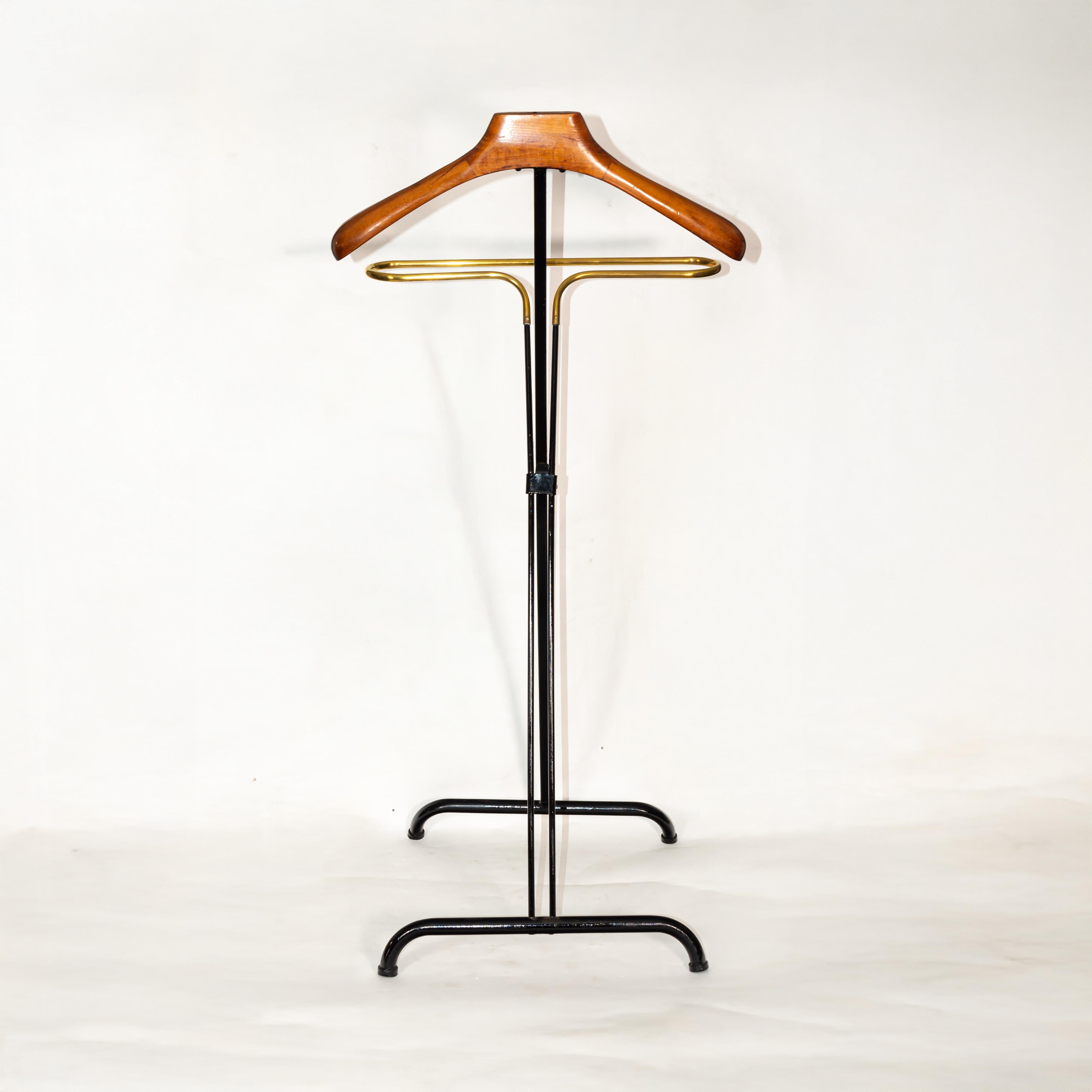 Métal Valet de chambre pliant en bois et métal du milieu du siècle dernier par Fratelli Reguitti en vente