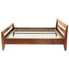 Italian Midcentury Wooden Bed by Bernini, 1960s
