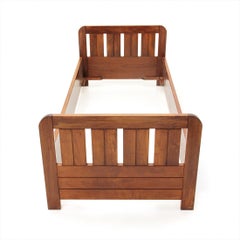 Italian Midcentury Wooden Single Bed, 1960s
