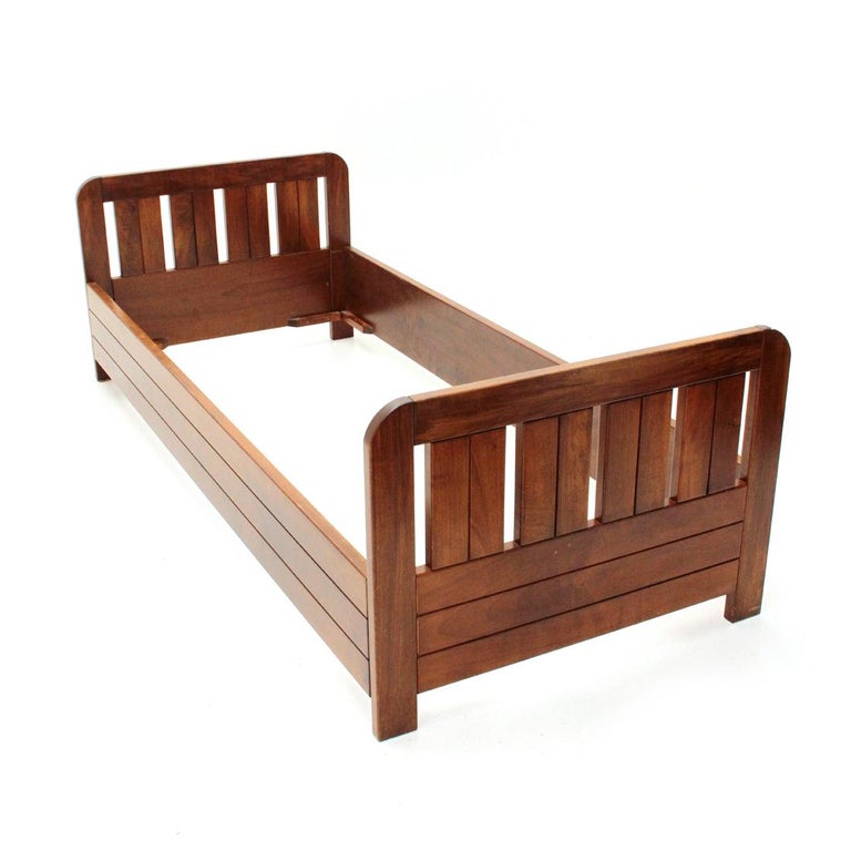 Italian Midcentury Wooden Single Bed, 1960s For Sale at 1stDibs mid