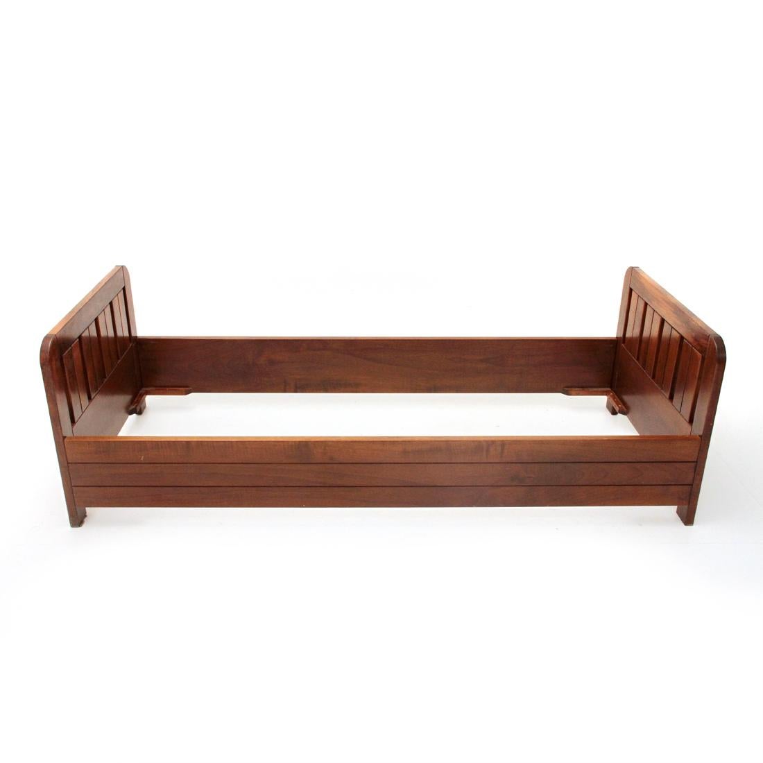 Mid-20th Century Italian Midcentury Wooden Single Bed, 1960s For Sale