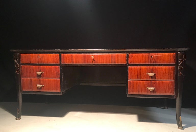 20th Century Italian Midcentury Writing Desk Attributed to Paolo Buffa For Sale