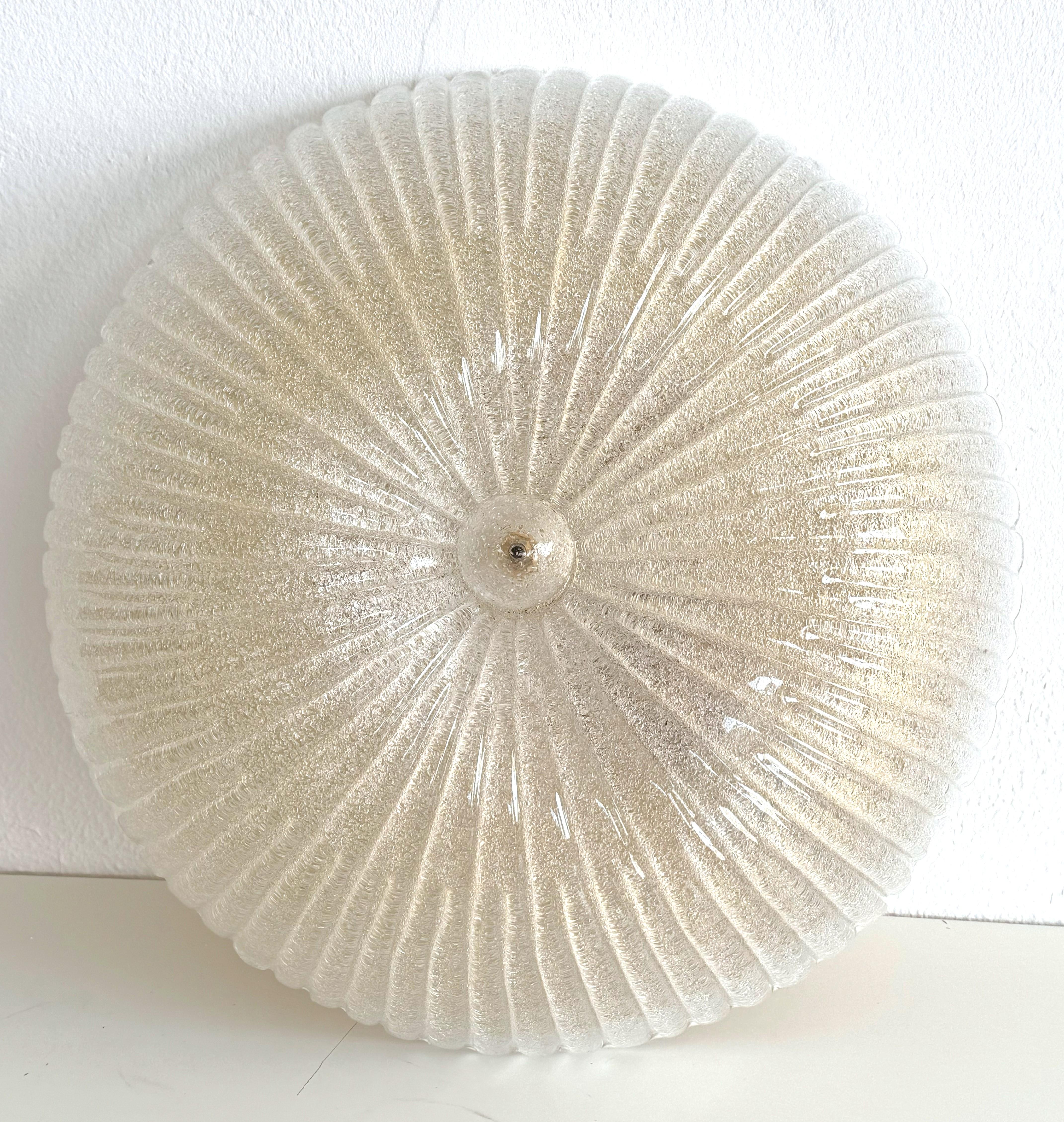 Lampada ad incasso in vetro di Murano stile Barovier, 1970s in vendita 2