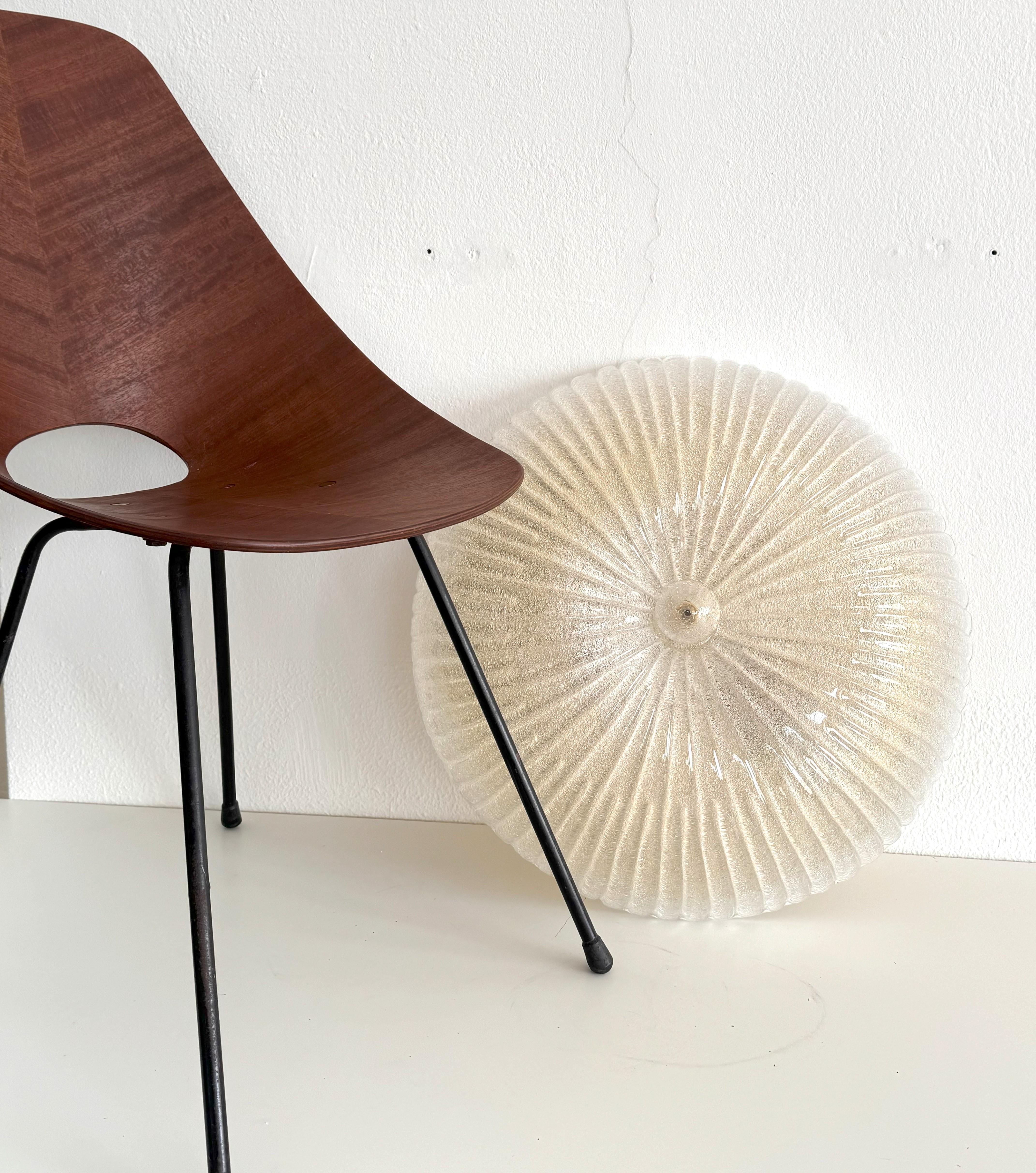 Mid-Century moderno Lampada ad incasso in vetro di Murano stile Barovier, 1970s in vendita