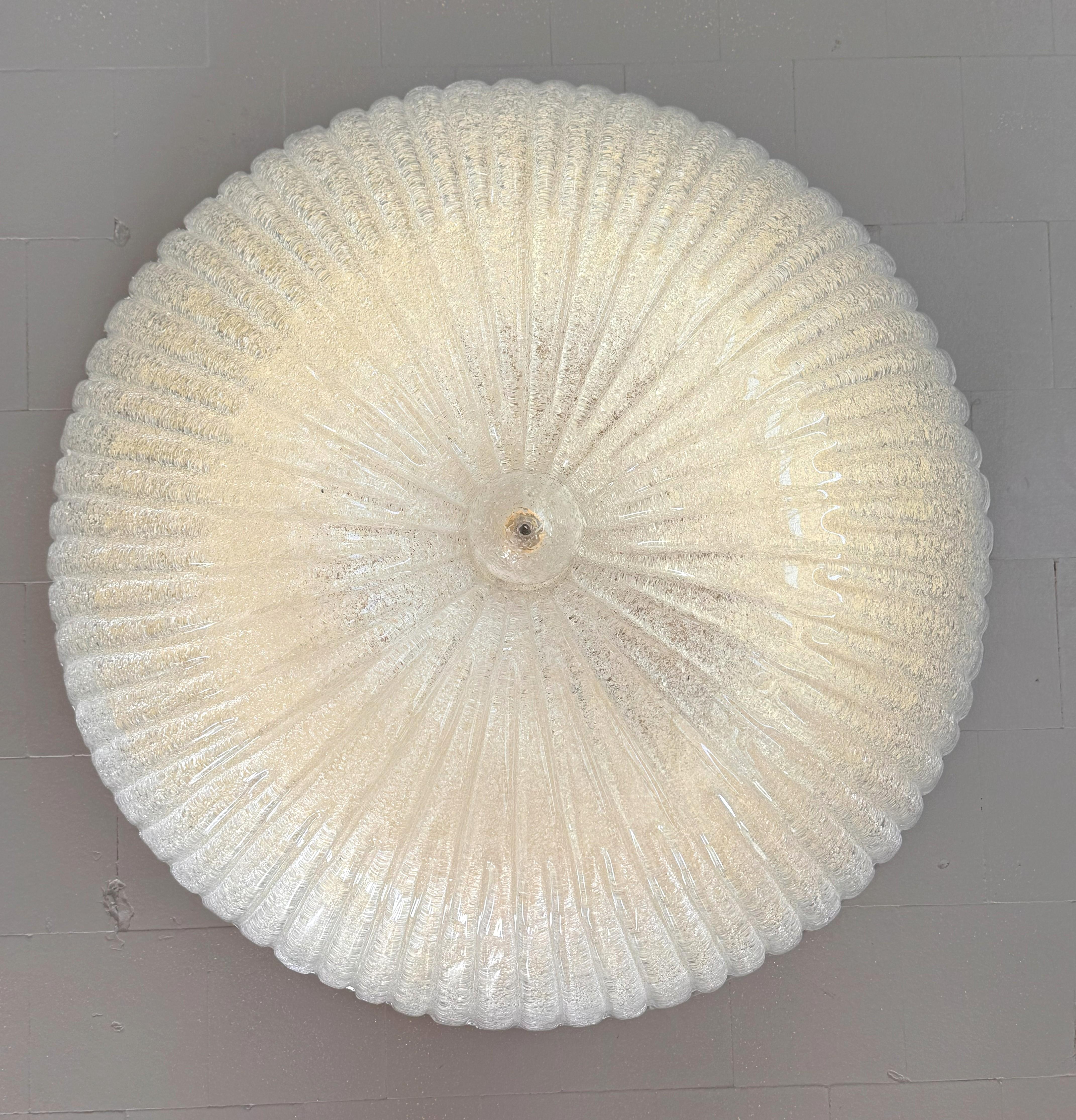 Fatto a mano Lampada ad incasso in vetro di Murano stile Barovier, 1970s in vendita